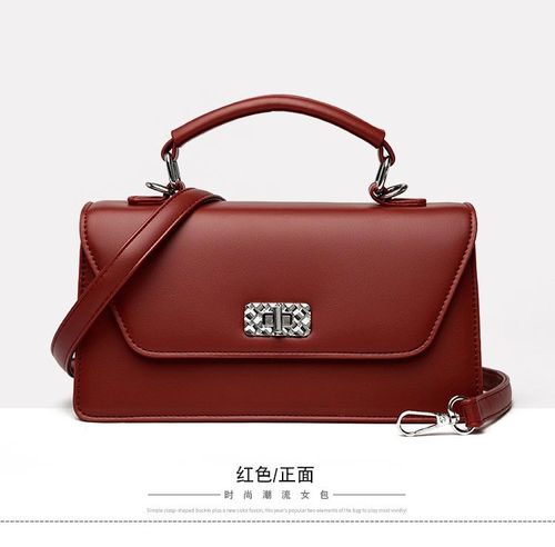 Light luxury retro red small square bag shoulder crossbody bag