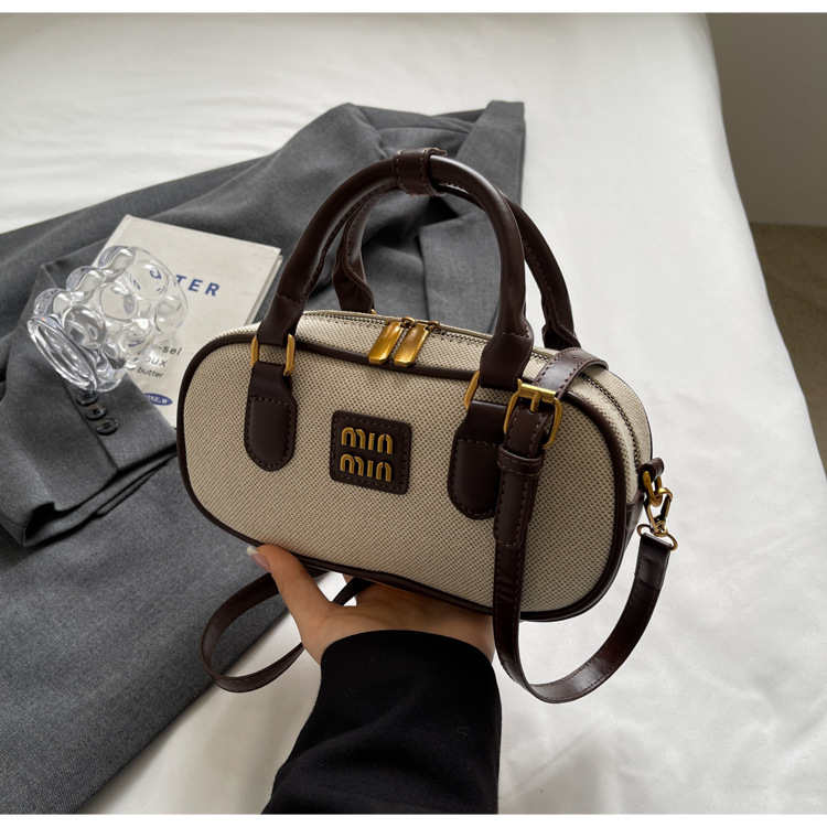 Textured handbag 2025 new canvas handbag