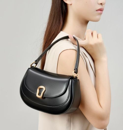Genuine leather half-circle saddle bag, luxury crossbody bag, ladies' small handbag
