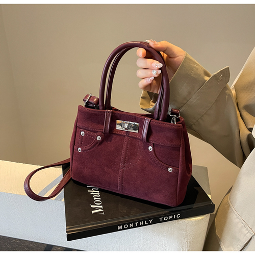 Retro high-end frosted bag women's fashion handbag Kelly bag