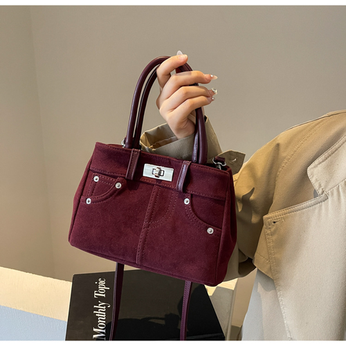 Retro high-end frosted bag women's fashion handbag Kelly bag