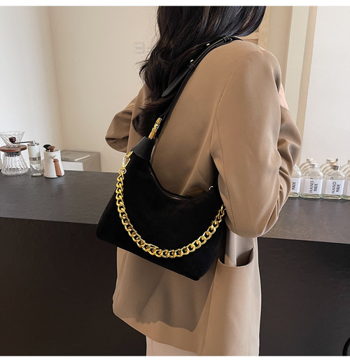 French suede bag women's fashion casual texture retro crossbody bag