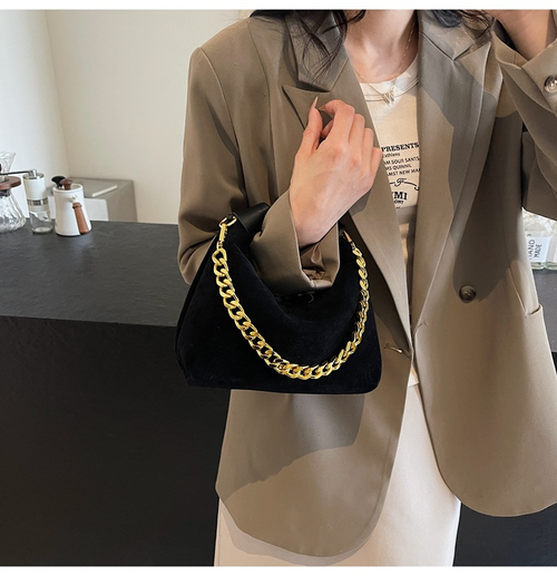 French suede bag women's fashion casual texture retro crossbody bag