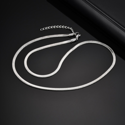 Men's trendy simple fashion necklace stainless steel double layer necklace
