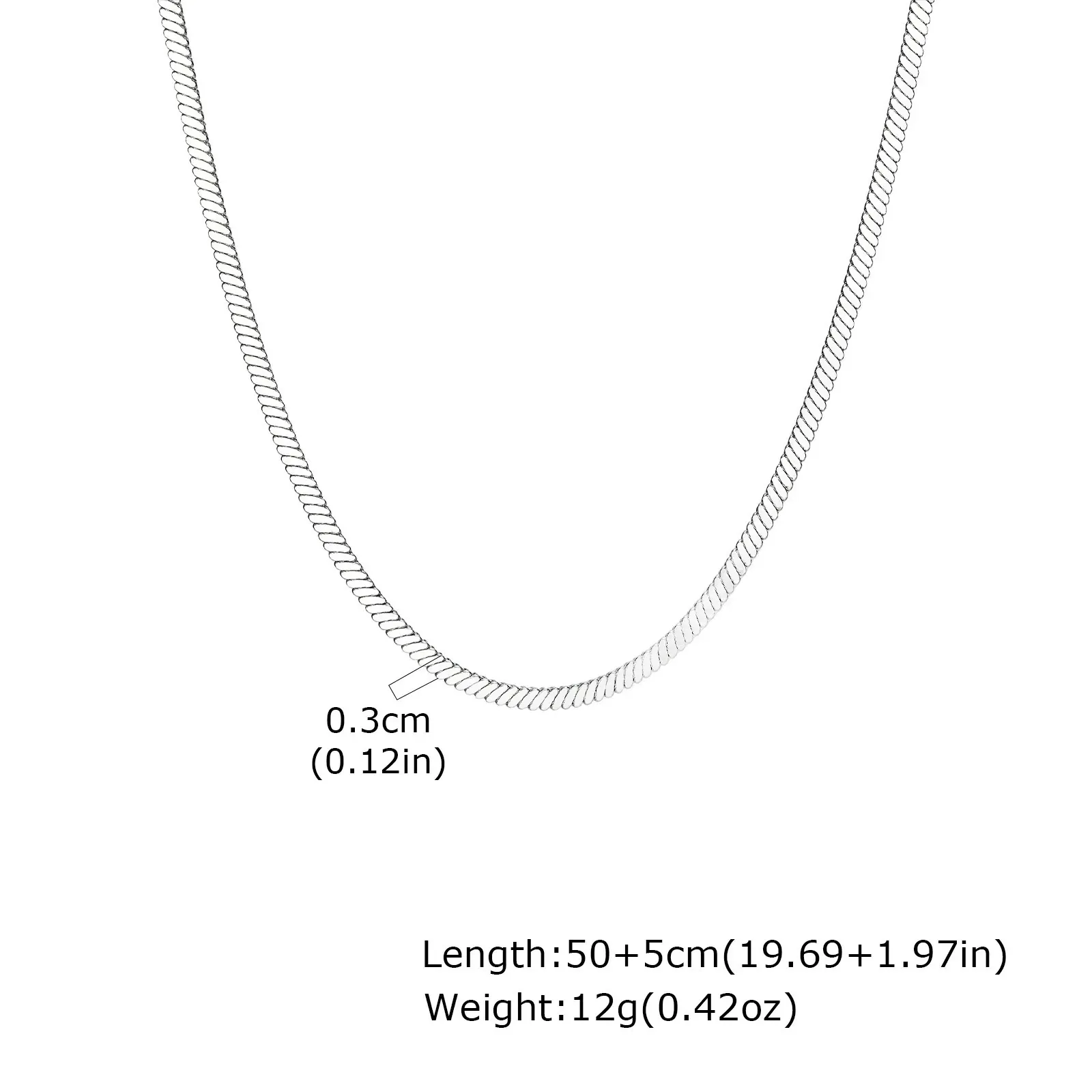 Men's trendy simple fashion necklace stainless steel double layer necklace