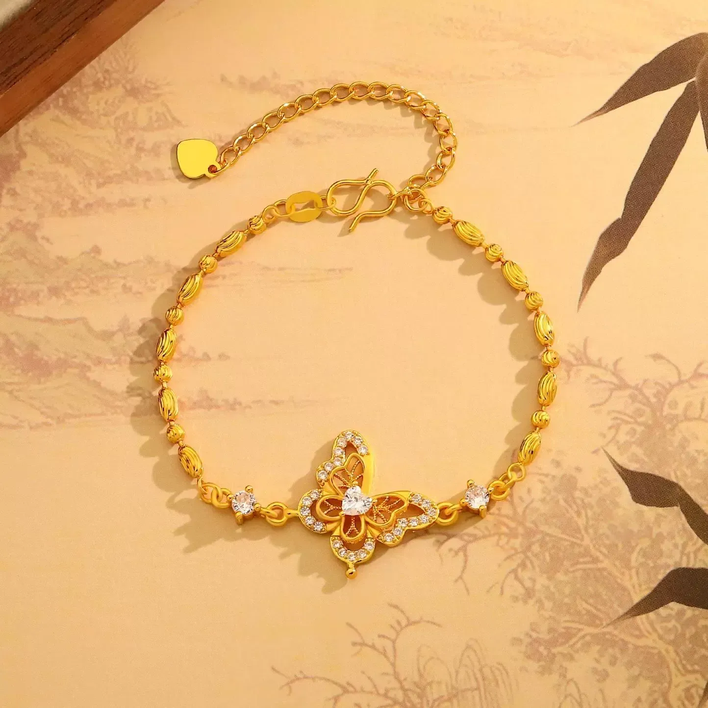 Women's butterfly openwork bracelet, a new elegant jewelry design for 2025, perfect as a gift for your girlfriend.