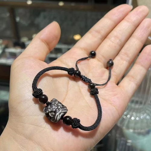 Obsidian Lion Bracelet Necklace High-End Pendant Unique Charm Gift