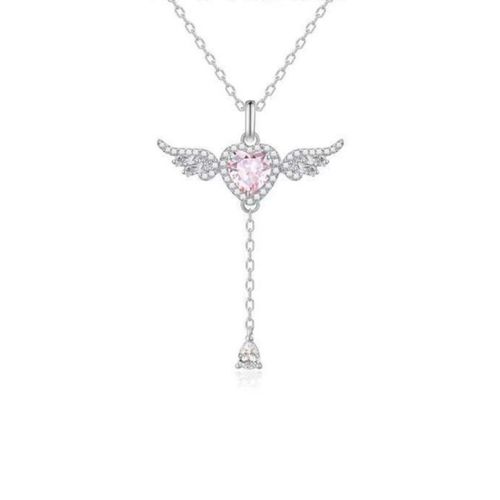 Angel Heart Necklace, Cupid's Heart Wings Clavicle Chain - A Gift for Your Girlfriend
