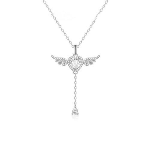 Angel Heart Necklace, Cupid's Heart Wings Clavicle Chain - A Gift for Your Girlfriend