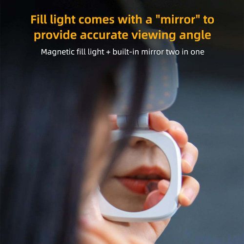 Mobile Phone Magnetic Suction Fill Light, Beauty and Skin Rejuvenation, Built-in Makeup Mirror, Folding Fill Light