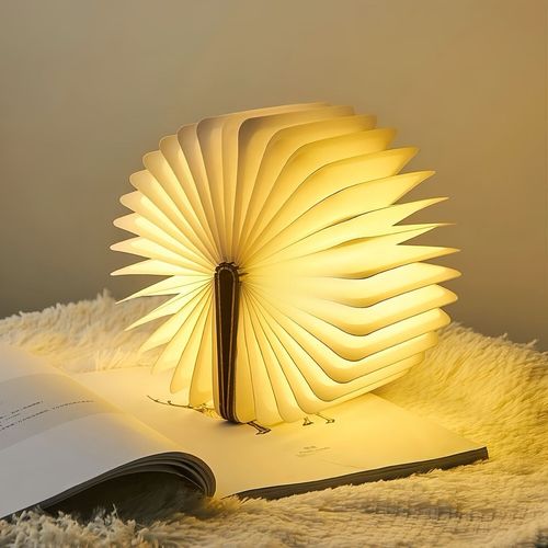 Book Light Novelty Folding Book Lamp 3 Colors Folding Night Light Portable Desk Light