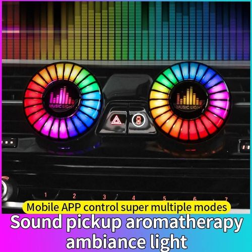 RGB Car air Outlet Atmosphere Ambient Lamp Music Voice Control Aromatherapy Decoration Perfume Breathing Light for Universal Car