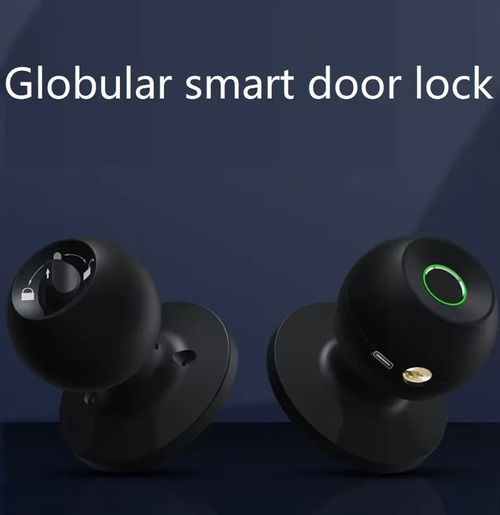 Indoor Room Stainless Steel Spherical Durable Fingerprint Sensor Smart Door Handle Knob Lock Tuya Smart Lock Door Smart Door