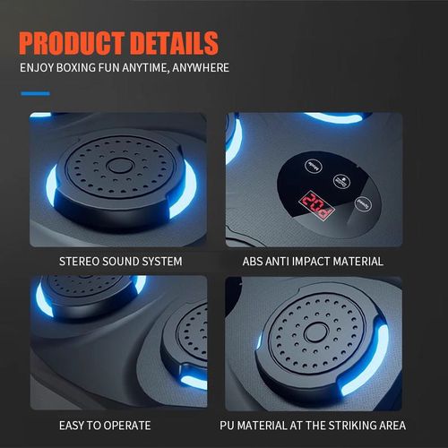 Smart Electronic Blue Tooth Punching Pad Music Boxing Training Machine With Led Lights Practice Wall Mounted