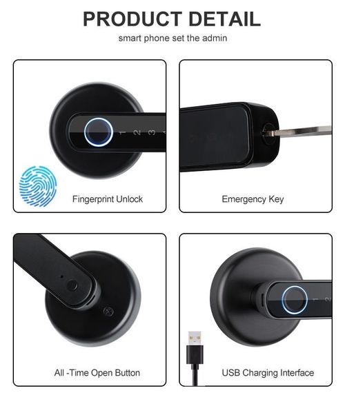 Graffiti Bluetooth Password Smart Lock Electronic Lock Handle Password Lock One-Pinch Open Handle Lock