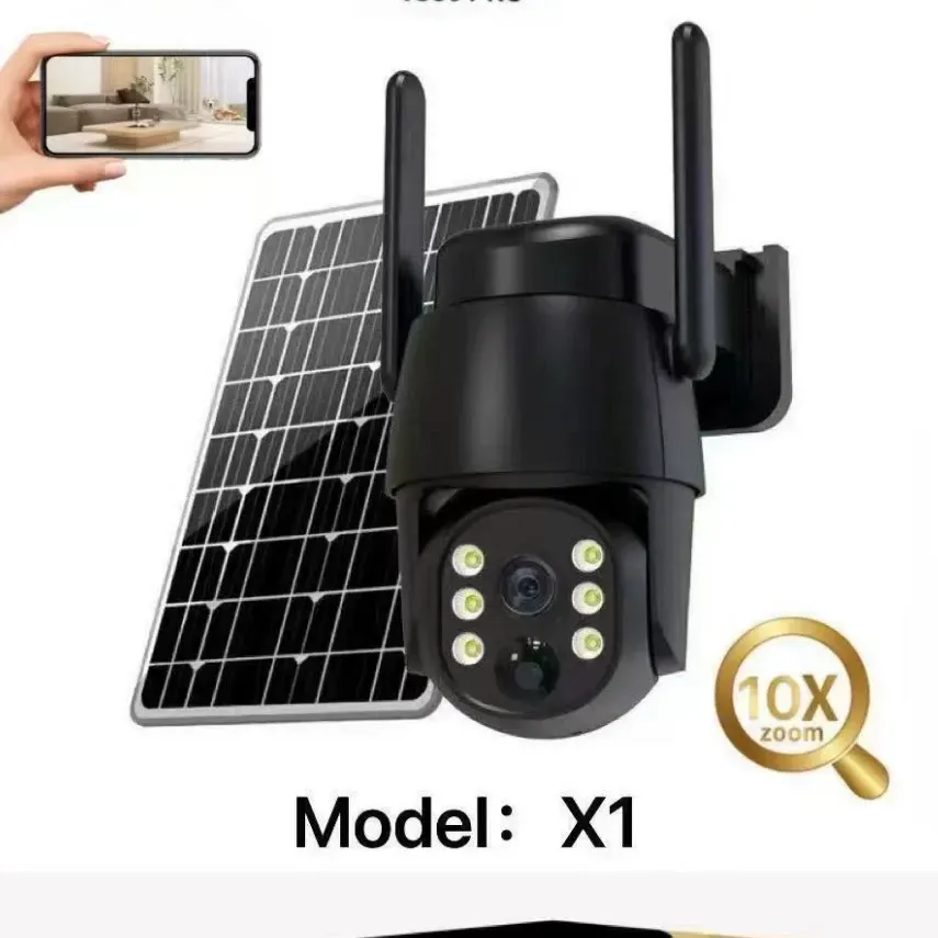 X1 Intelligent Solar Energy Alert Ptz Camera Solar Low Power Consumption 4G Solar Camera V380PRO Outdoor Solar Camera