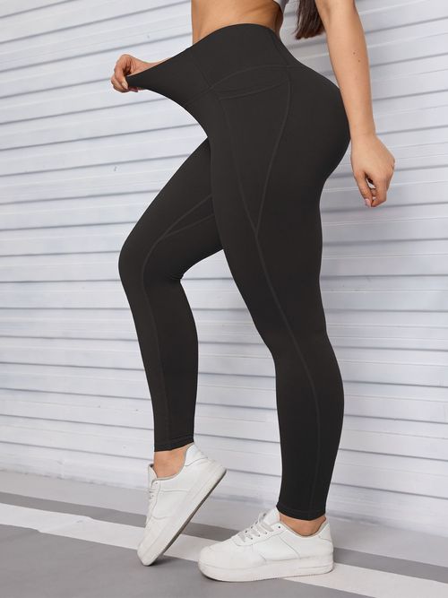 Best-selling women's leggings: soft, tummy control, highly elastic, slimming, black, high-waisted, perfect for fitness and yoga.