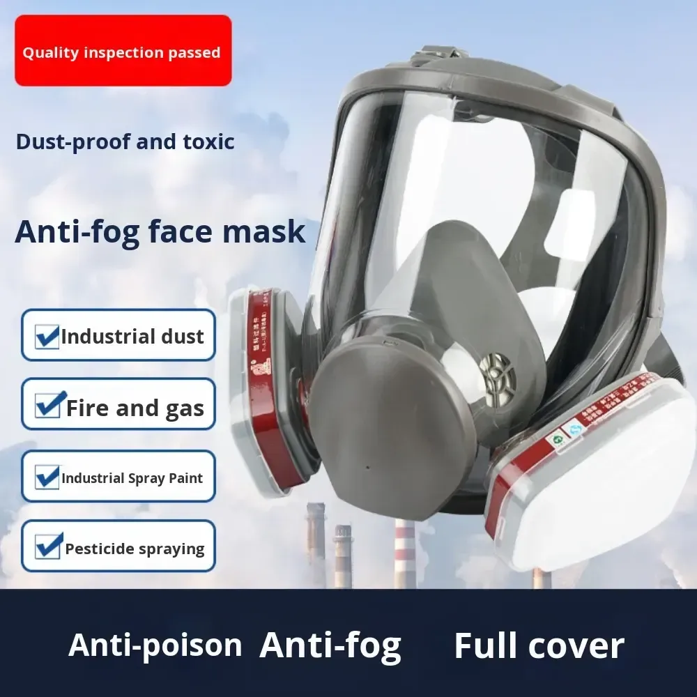 CE Certificate Hot Sale Reusable 6800 Full Face Gas Mask, Double Filter Gas Respirator, High Efficiency Gas Mask