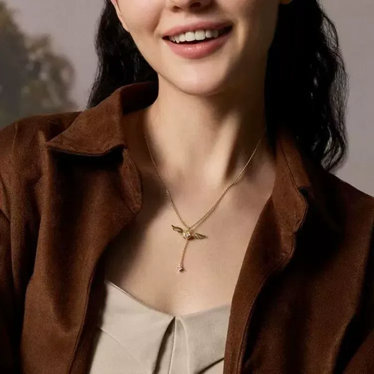 Harry Potter collaboration series Golden Snitch necklace, an exquisite and elegant clavicle chain, perfect for gifting.