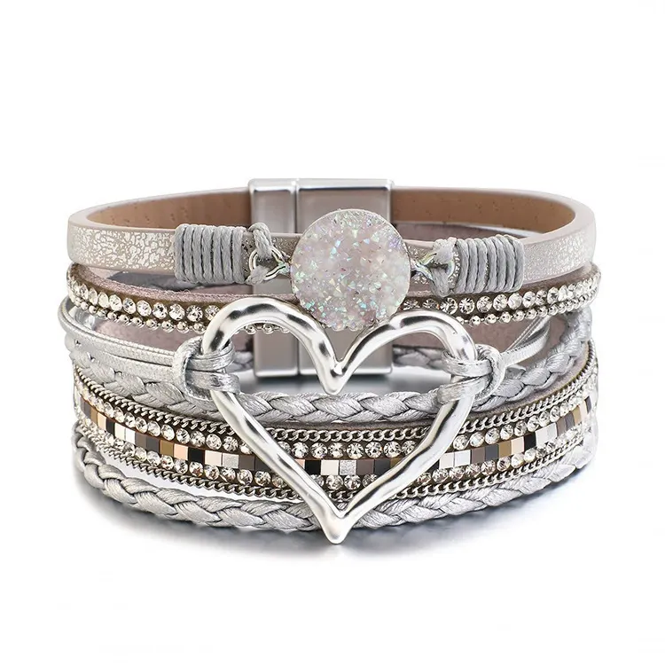 Hot selling Bohemian multi-layer leather bracelet, hand-woven bracelet