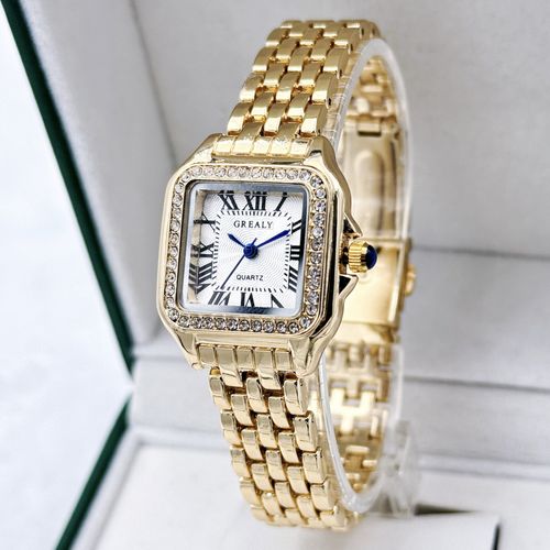 Classic retro square waterproof women's watch, a popular cross-border quartz watch.