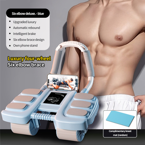 4 Wheel Abdominal Wheel Automatic Rebound Muscle Wheel Fitness Equipment Products （ Delivery in 3 days ）