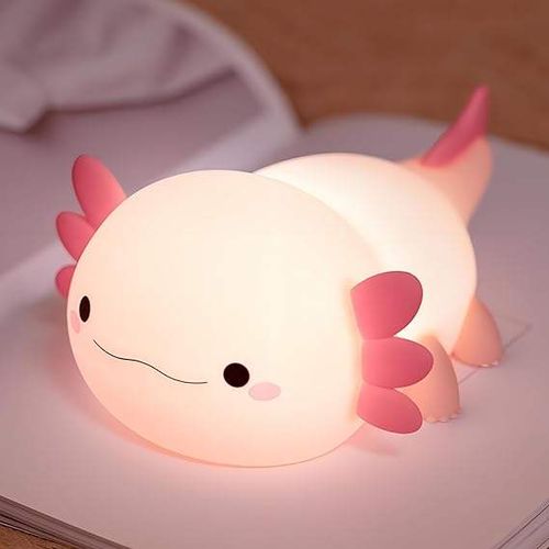 Axolotl Night Light for Kids Silicone Nursery Sleeping Light Portable USB Rechargeable Bedside Lamp for Baby's Room