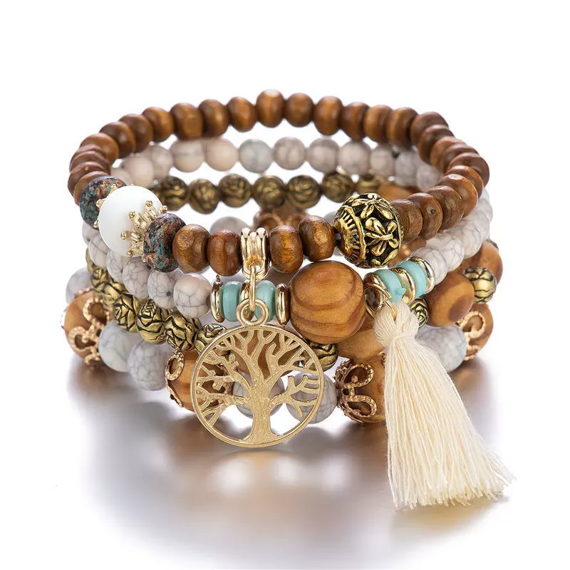 Hot selling new Bohemian bracelet creative tassel multi-layer beaded bracelet fashion jewelry