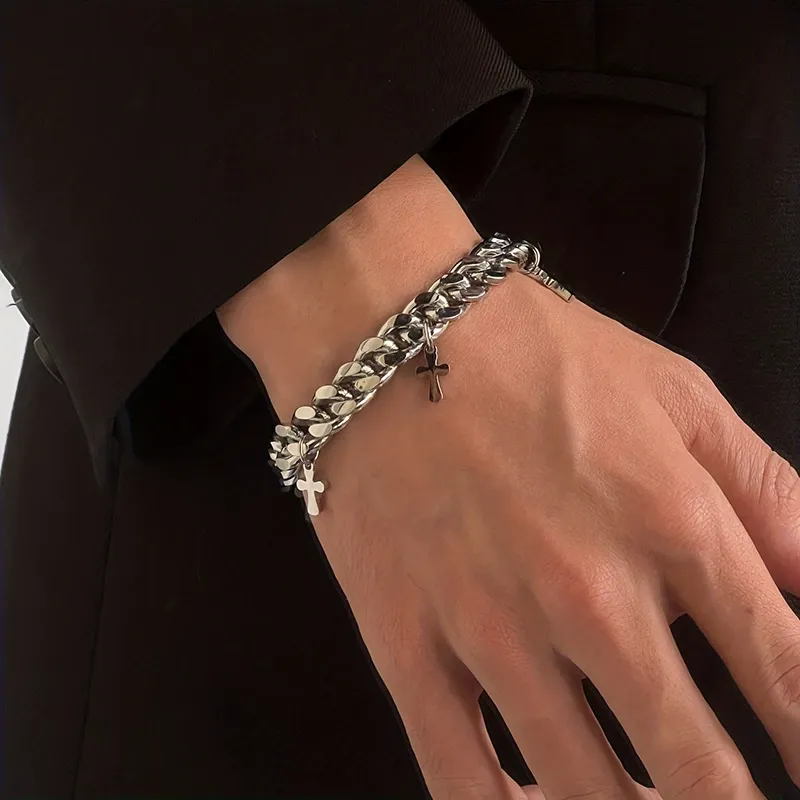 Bracelet personality fashion temperament simple bracelet titanium steel cross bracelet