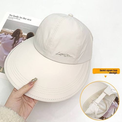 PVC Sun Visor with Super Brim in Summer Ladies Baseball Cap Is Light, Breathable, Quick-drying and UV Protection.