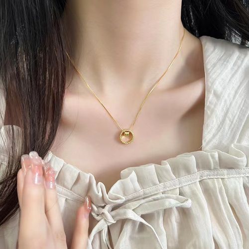 New small waist car circle necklace, simple temperament clavicle chain