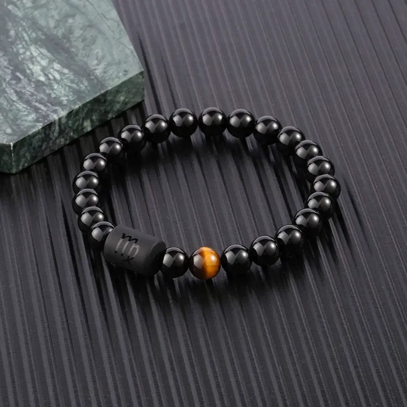 Natural yellow tiger eye stone bead bracelet, elastic bracelet hot sale