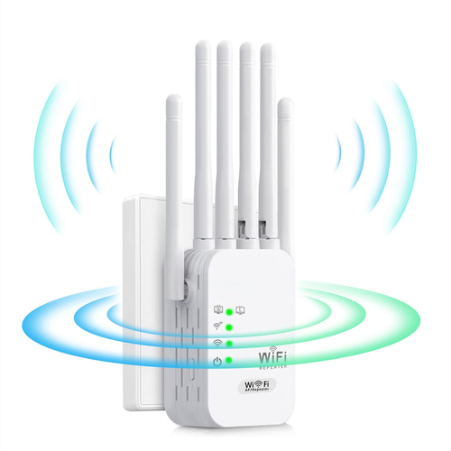 Home ultra-fast WiFi signal amplifier, 1200M WiFi extender, 6 antennas, signal booster, suitable for outdoor signal coverage in homes, rural villas, etc.