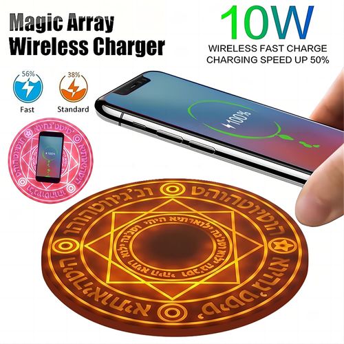 Whosale Modern Round Portable Wireless Charger Magic Circle 10W Fast Charge with Sound Effects Gift LED Design