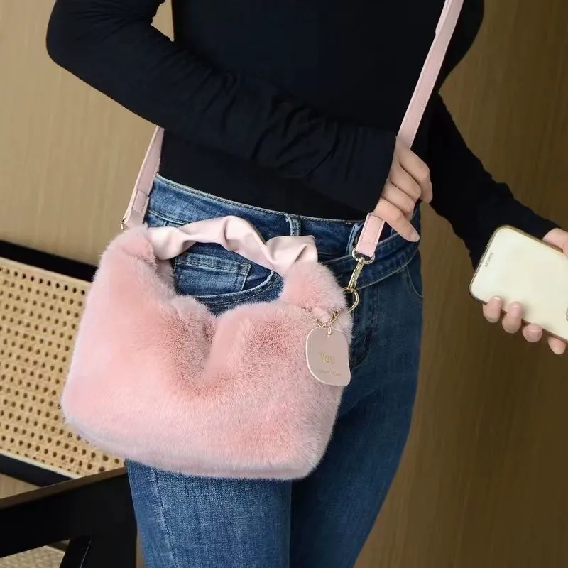 Furry small bag women's 2025 popular new autumn and winter plush crossbody handbag