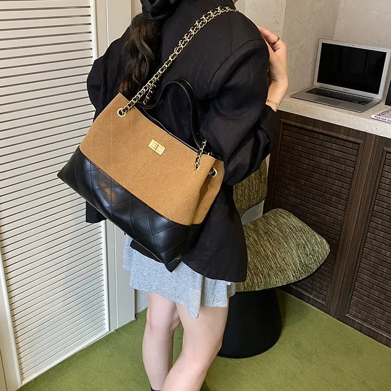 New fashion khaki large capacity commuter tote bag women's bag