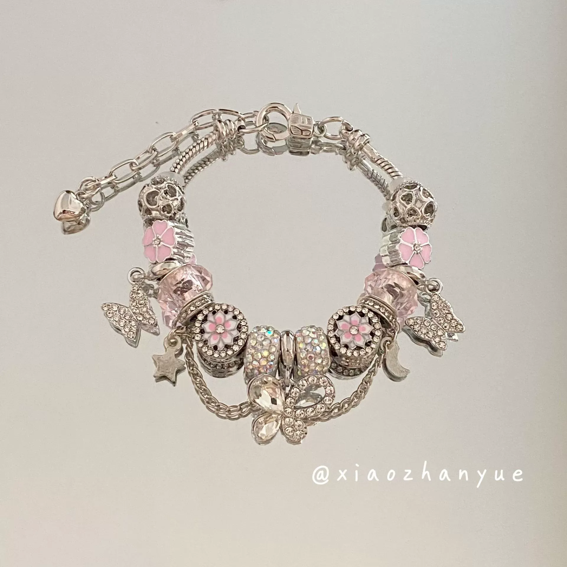 New pink oil drop heart fresh flower hot selling bracelet