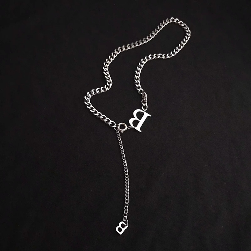 Personalized all-match letter B stainless steel necklace