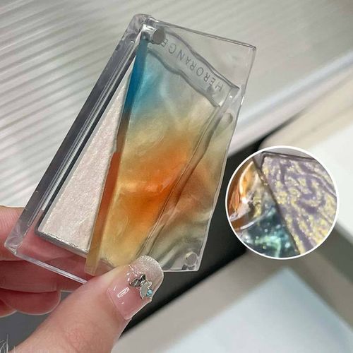 HERORANGE Highlighter Shimmering Eyeshadow Palette with Subtle Shimmer and Brightening Effect