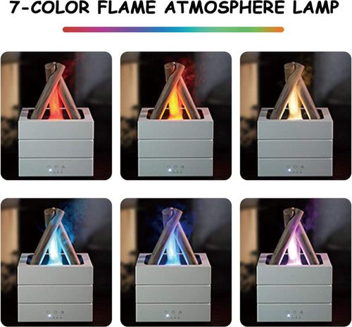 Bonfire Aroma Diffuser 7-Color Night Light Flame Atmosphere Ultrasonic Cold Mist Humidifier with Remote