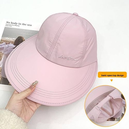 PVC Sun Visor with Super Brim in Summer Ladies Baseball Cap Is Light, Breathable, Quick-drying and UV Protection.