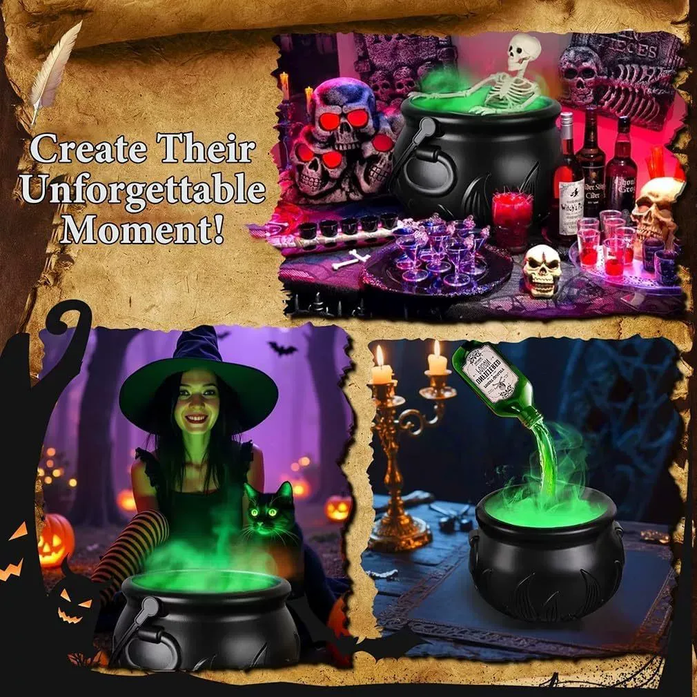 2025 Hot Halloween Skeleton Bath Decor Cauldron Diffuser Decorative Centerpiece Creative Cauldron Style for Spooky Party Home