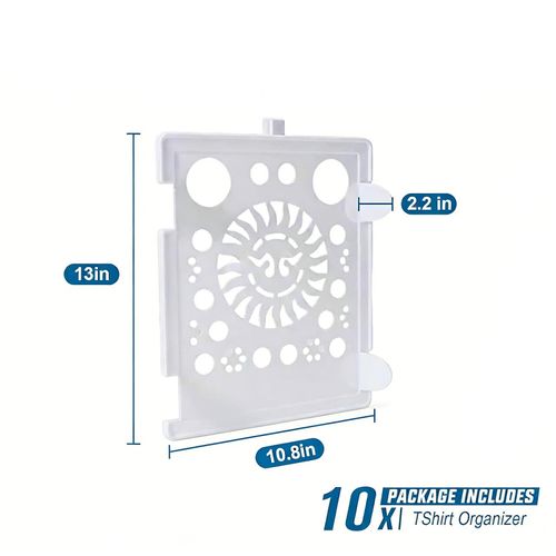 Bestselling 10-pack T-shirt storage rack, stackable wardrobe organizer, shirt folder board