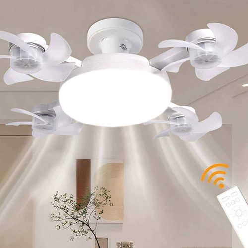 18-Inch High-End Ceiling Fan with Mute Light Simple Short ABS Blades Remote Control and DC Power Source