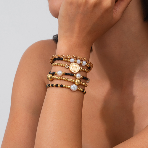 Personalized simple 6-piece bracelet set ins style rice bead bracelet