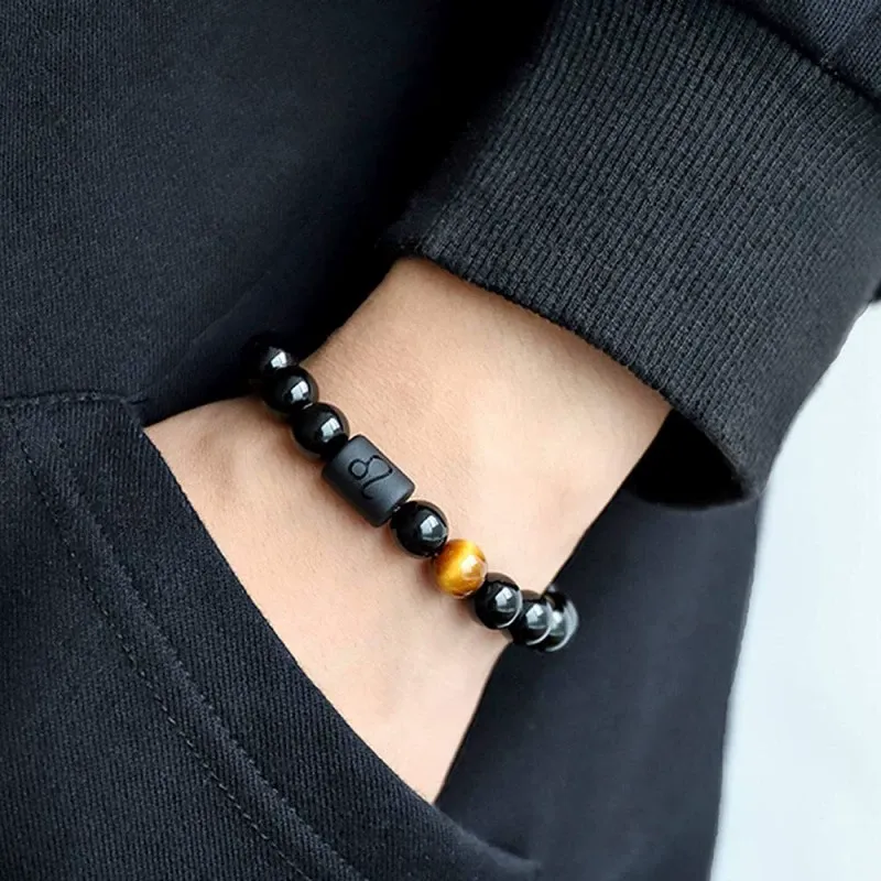 Natural yellow tiger eye stone bead bracelet, elastic bracelet hot sale