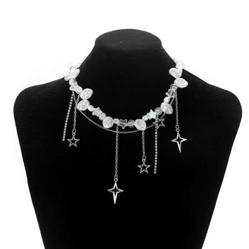 Pearl necklace, new fashion stacking temperament clavicle chain