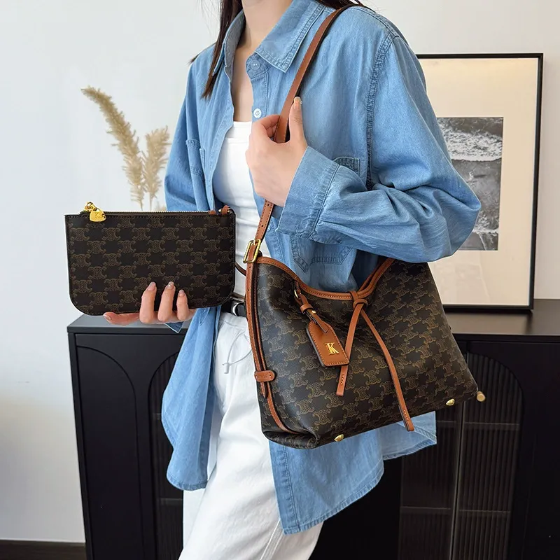 Sianna commuter tote women's bag 2025 new high-end large-capacity one-shoulder underarm bucket bag fashionable and versatile