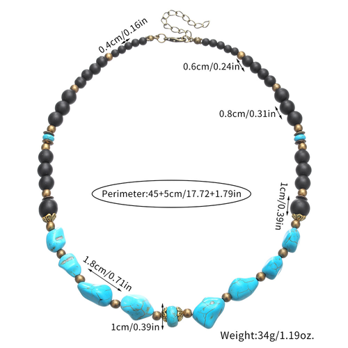 New Men's Turquoise Necklace Unique Necklace Niche Design Hip-Hop Necklace