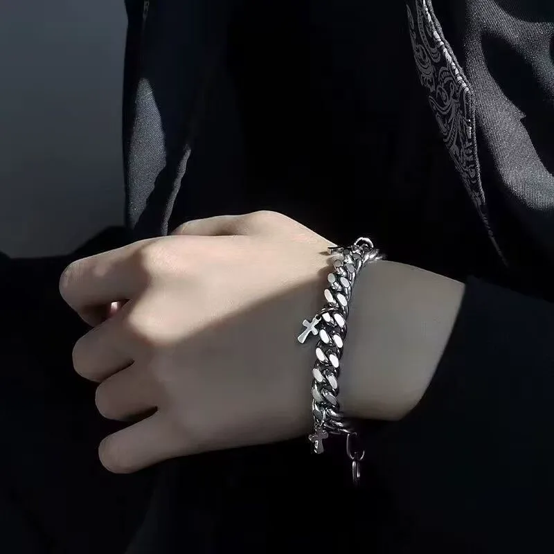 Bracelet personality fashion temperament simple bracelet titanium steel cross bracelet